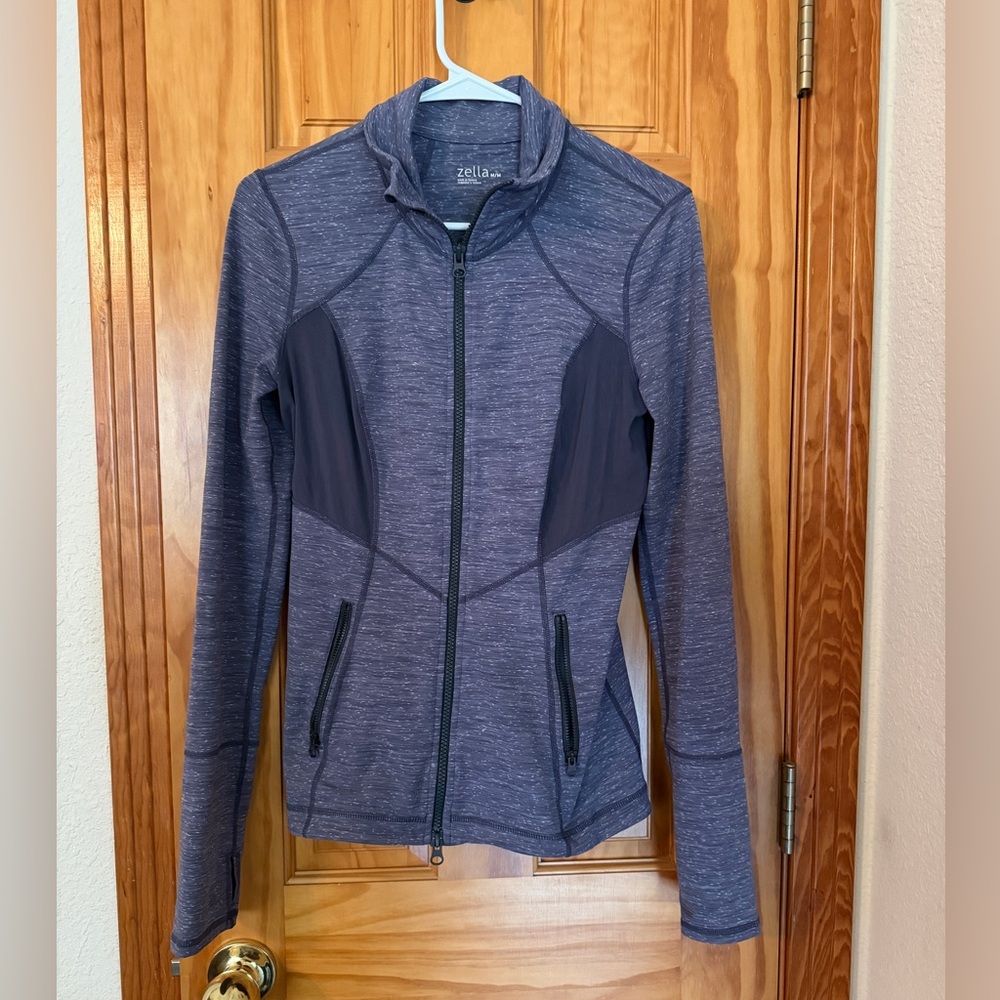 Zella Women's Heathered Grey/Space Grey Utility Mesh Jacket Size Medium